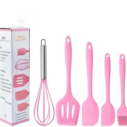 5 Piece Silicone Cooking & Baking Utensils Set