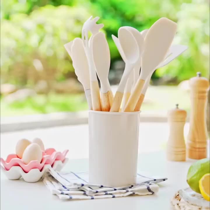 12 Pcs Silicone Cooking Utensils Set (Bunyad Collection)